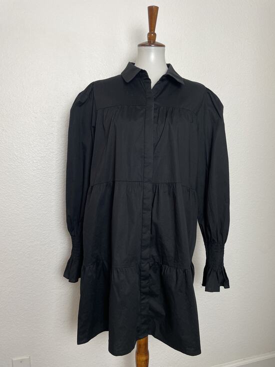 Wayf Dresses & Skirts - WAYF Dress Tiered Long Sleeve Mini Collared Casual Daytime